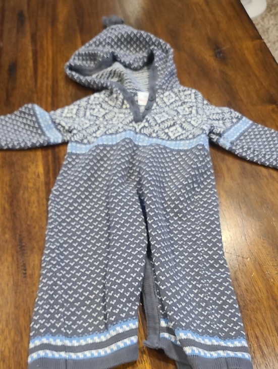 Hanna Andersson Other - Hanna Andersson one piece Sweater hooded Nordic 70  6 -12 Months outfit